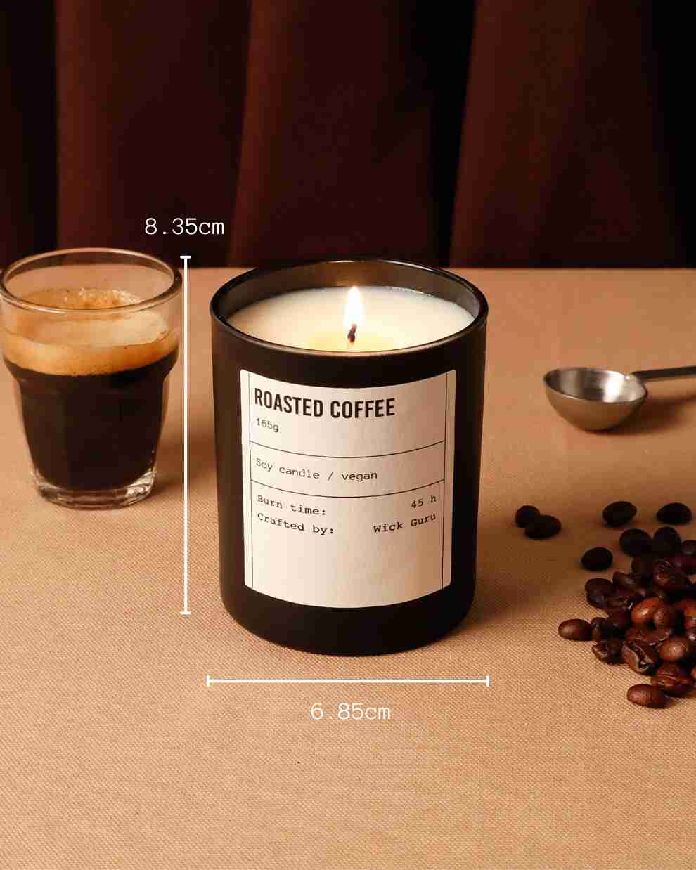 Roasted Coffee Candle | Coffee Beans + Cocoa + Cream - Wick Guru