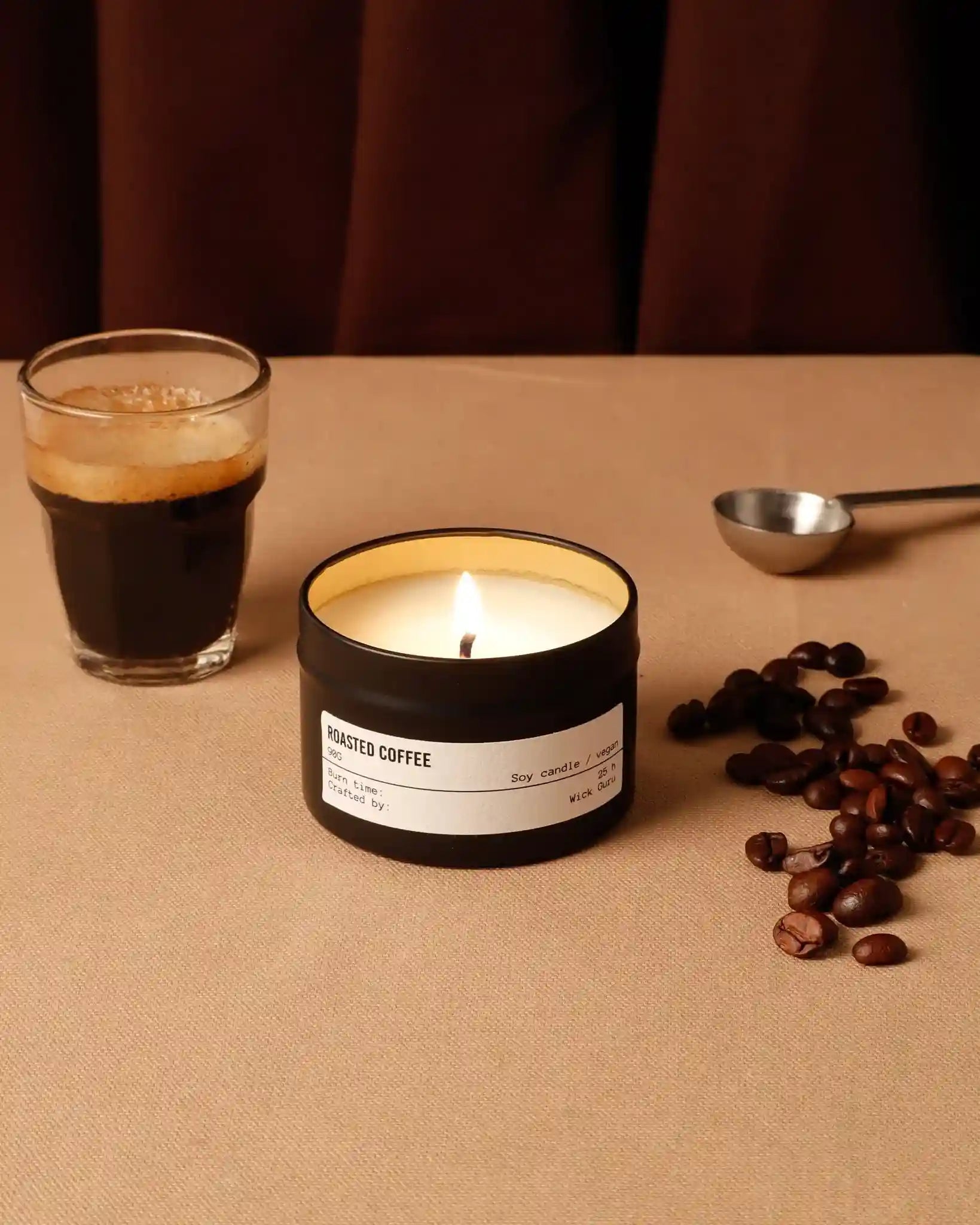 Roasted Coffee Candle | Coffee Beans + Cocoa + Cream - Wick Guru