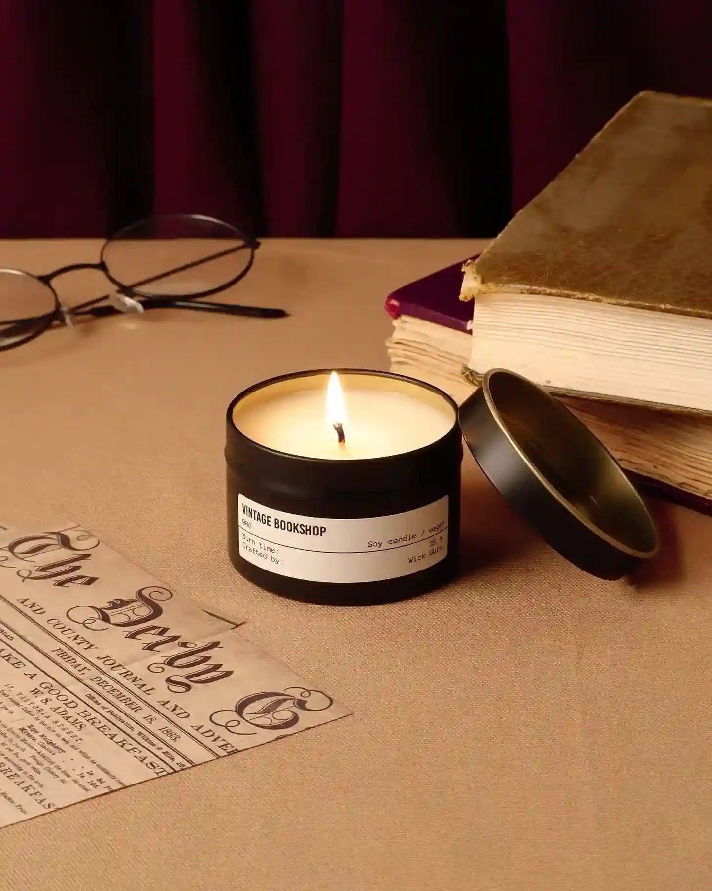 Vintage Bookstore Candle | Pepper + Violet + Patchouli - Wick Guru